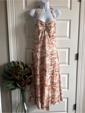 FASHION NOVA Tropical Coastal Beach Midi Sz XS NWT
